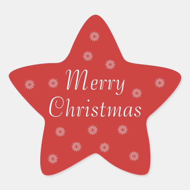 Frohe Weihnachtskleber Stern-Aufkleber (Vorderseite)