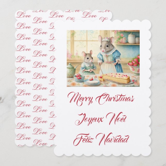 Frohe Weihnachtskochen mit Mama Einladung (Vorne/Hinten)