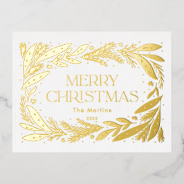 Frohe Weihnachtskranz Folien Feiertagspostkarte