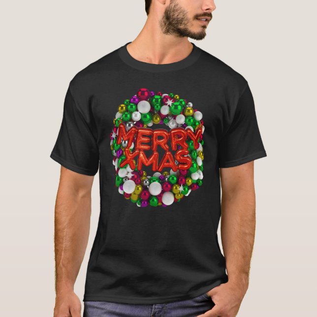 Frohe Weihnachtskrautdekorationen T - Shirt (Vorderseite)