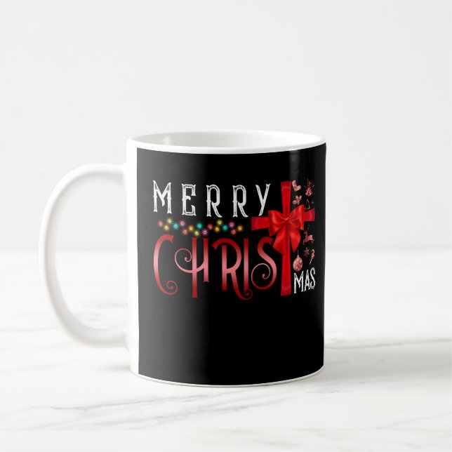 Frohe Weihnachtskreuz Christlich Religiös Kaffeetasse (Links)