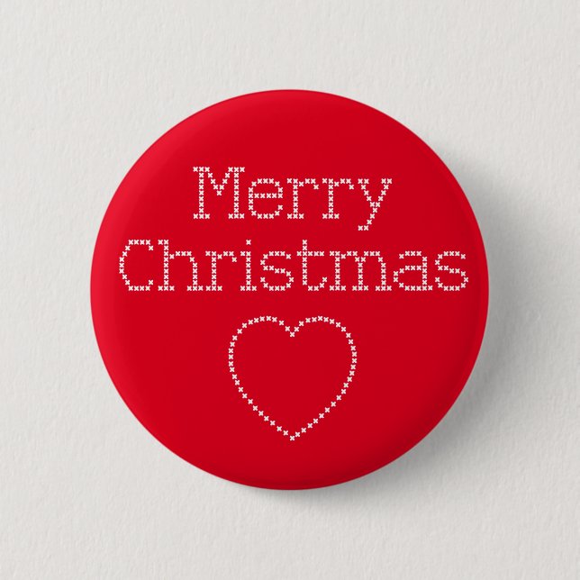 Frohe Weihnachtskreuzstickerei Button (Vorderseite)