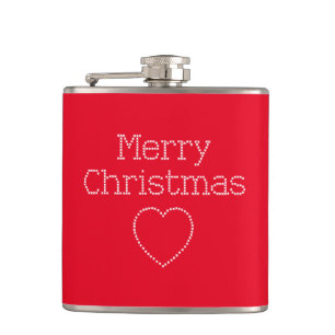 Frohe Weihnachtskreuzstickerei Flachmann