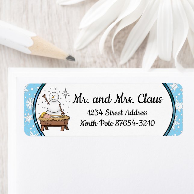 Frohe Weihnachtskrippe Baby Jesus Snowman (Insitu)