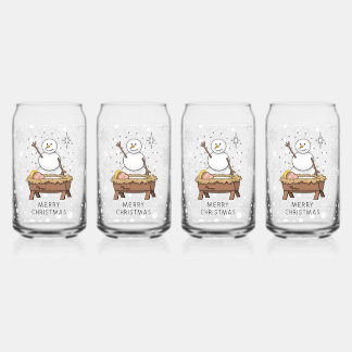 Frohe Weihnachtskrippe Baby Jesus Snowman Dosenglas