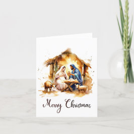 Frohe Weihnachtskrippe Feiertagskarte