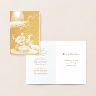 Frohe Weihnachtskrippe Foil Card Folienkarte