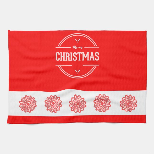 Frohe Weihnachtsküche Handtuch (Horizontal)