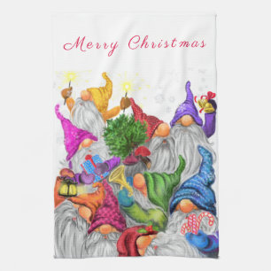 Frohe Weihnachtsküche Handtuch Gnome Party Funny