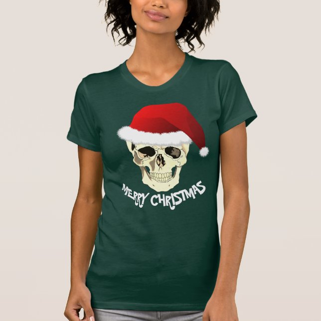 Frohe Weihnachtskugel mit Weihnachtsmannmütze T-Shirt (Vorderseite)
