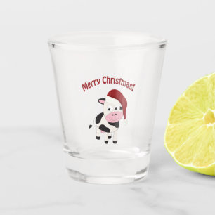 Frohe Weihnachtskuh Schnapsglas
