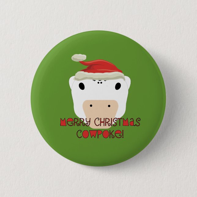 Frohe WeihnachtskuhPoke Button (Vorderseite)