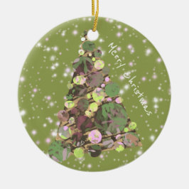 Frohe Weihnachtsleaf Abstrakte Tree Holiday Card Keramik Ornament