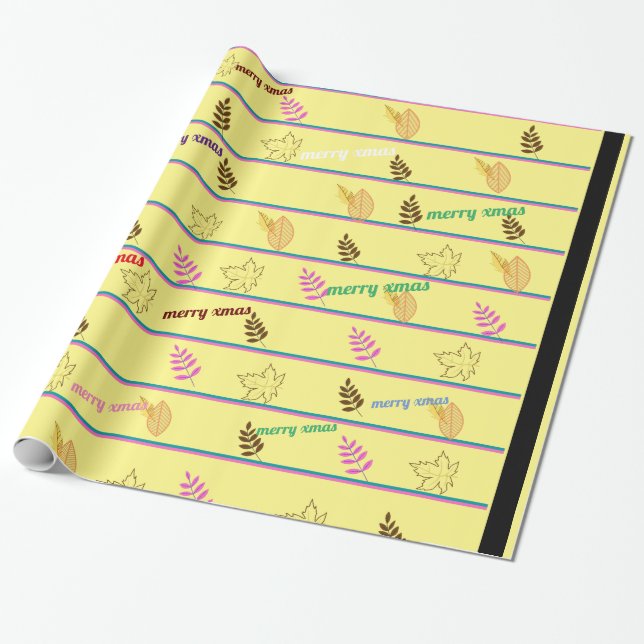 Frohe Weihnachtsleaf Geschenkpapier (Ungerollt)