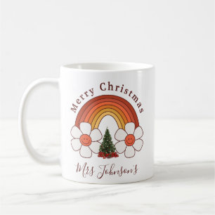 Frohe Weihnachtslehrerin Regenbogen niedliche Gesc Kaffeetasse