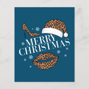 Frohe Weihnachtsleoparden drucken Frauen Flyer