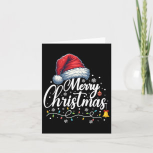 Frohe Weihnachtslicht Weihnachtsmannmütze Funny Xm Karte