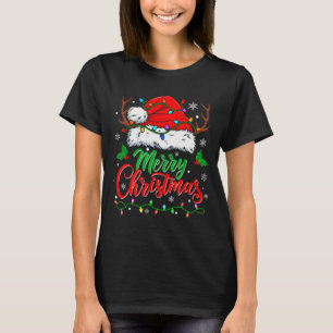 Frohe Weihnachtslichter Rote Santa-Mütze Weihnacht T-Shirt