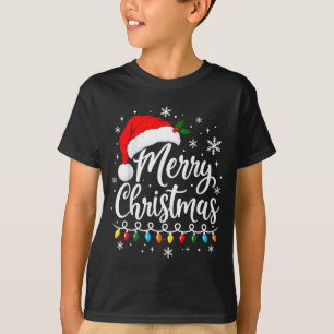 Frohe Weihnachtslichter rote Santa-Mütze Weihnacht T-Shirt