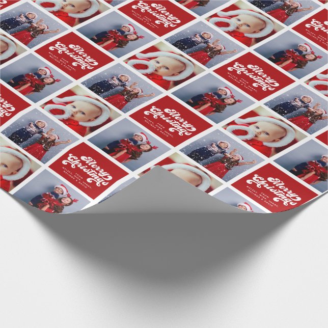 Frohe Weihnachtslustigkeit Einfache Retro Typograf Geschenkpapier (Ecke)
