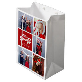 Frohe Weihnachtslustigkeit Einfache Retro Typograf Mittlere Geschenktüte