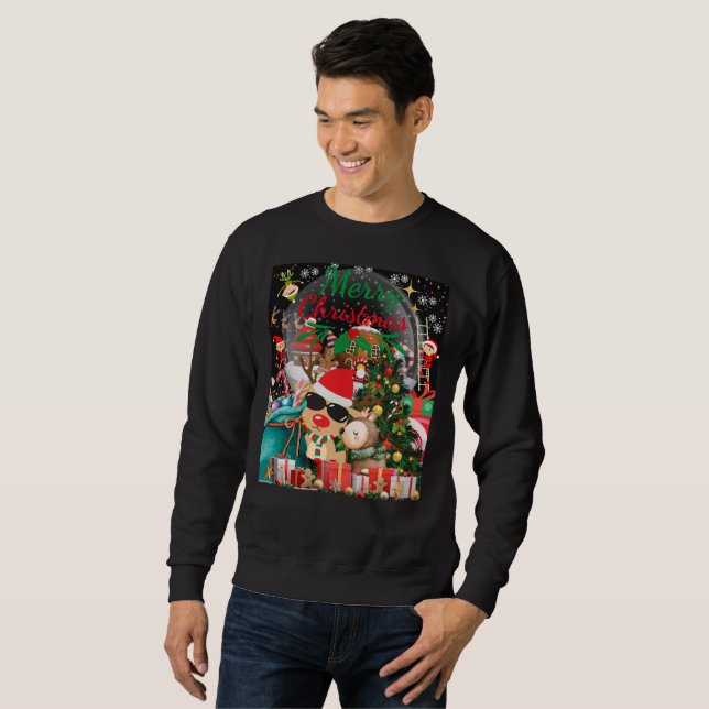 Frohe Weihnachtsmagie: Feierliche Feiertage Freuen Sweatshirt (Vorne ganz)