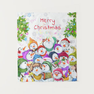 Frohe Weihnachtsmann-Christmas-Tapeten-Party-Gesch Wandteppich