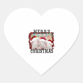 Frohe Weihnachtsmann Herz-Aufkleber
