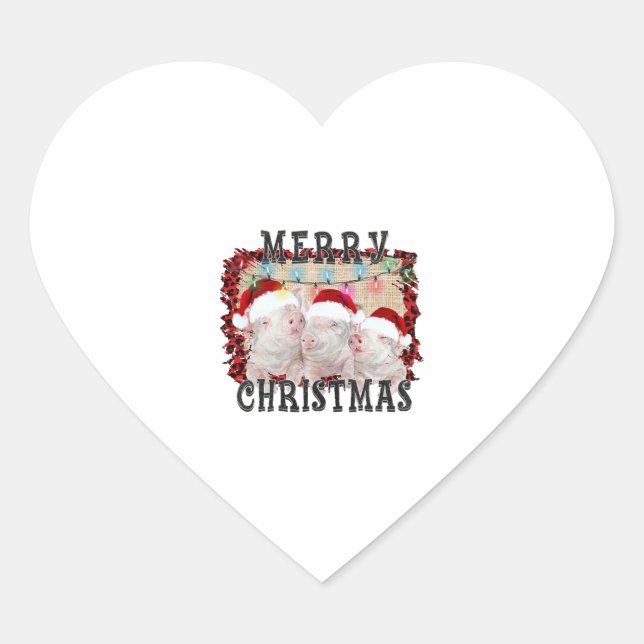 Frohe Weihnachtsmann Herz-Aufkleber (Vorderseite)