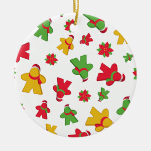 Frohe Weihnachtsmannschaft Spielmuster Keramik Ornament