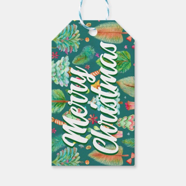Frohe Weihnachtsmarke Geschenkanhänger (Vorderseite)