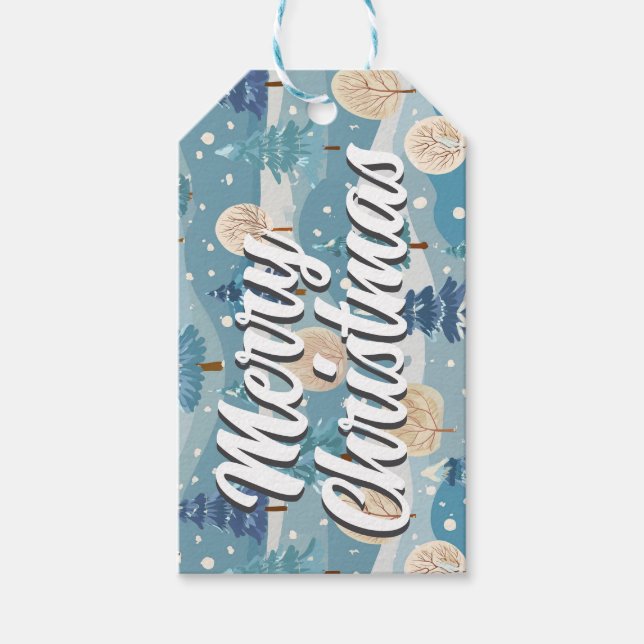 Frohe Weihnachtsmarke Geschenkanhänger (Vorderseite)