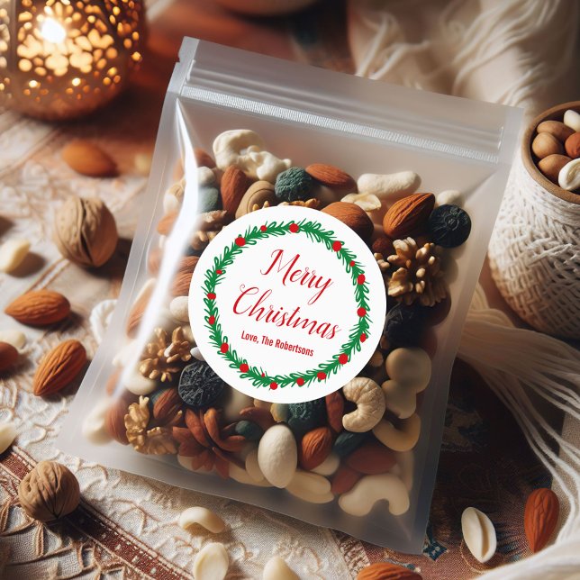 Frohe Weihnachtsmarken, Geschenkmarken, Feiertage- Runder Aufkleber (Von Creator hochgeladen)