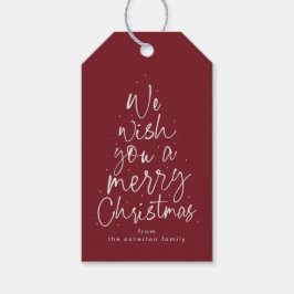 Frohe Weihnachtsmaroon Hahnentrittmuster personali Geschenkanhänger