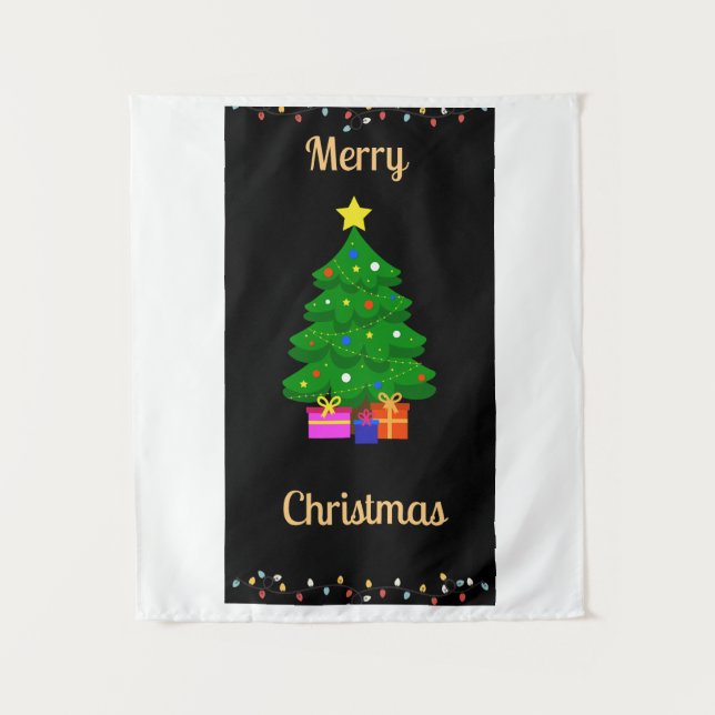Frohe Weihnachtsmauerkunst Wandteppich (Vorderseite)