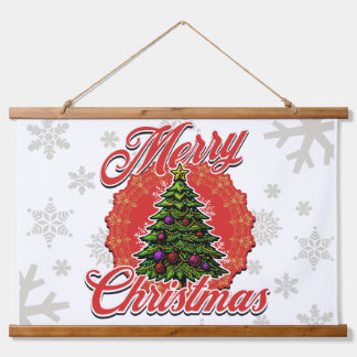 Frohe Weihnachtsmauerkunst Wandteppich Mit Holzrahmen