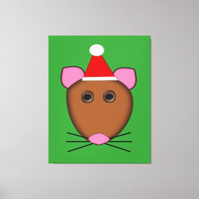 Frohe Weihnachtsmaus Canvas Print Leinwanddruck (Vorderseite)