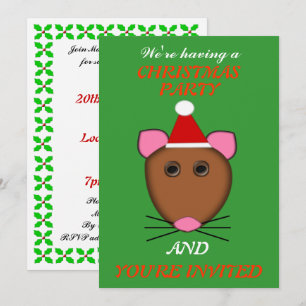 Frohe Weihnachtsmäuse Custom Party lädt ein Einladung