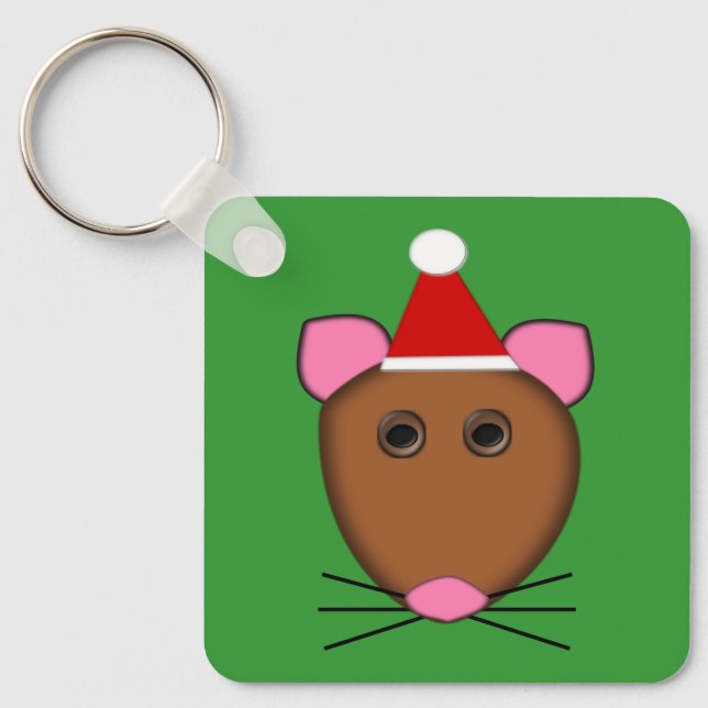 Frohe Weihnachtsmäuse Custom Schlüsselanhänger (Vorderseite)
