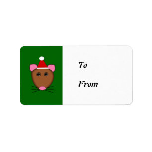Frohe Weihnachtsmäuse Gegenwart Tags Adressaufkleber