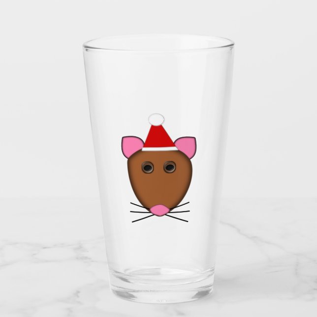 Frohe Weihnachtsmäuse Glas (Vorderseite)