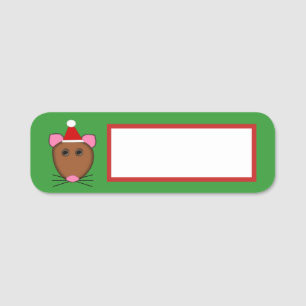 Frohe Weihnachtsmäuse Namensschild