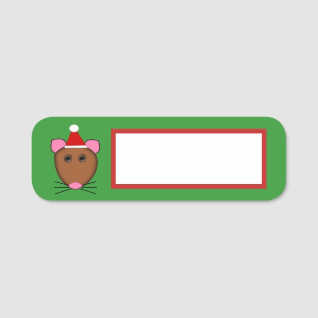 Frohe Weihnachtsmäuse Namensschild (Vorderseite)