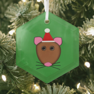 Frohe Weihnachtsmäuse Ornament Aus Glas