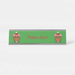 Frohe Weihnachtsmäuse Personalisiert Schreibtischnamensplakette