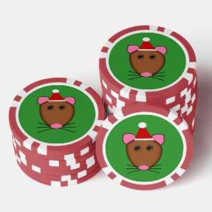Frohe Weihnachtsmäuse Pokerchips