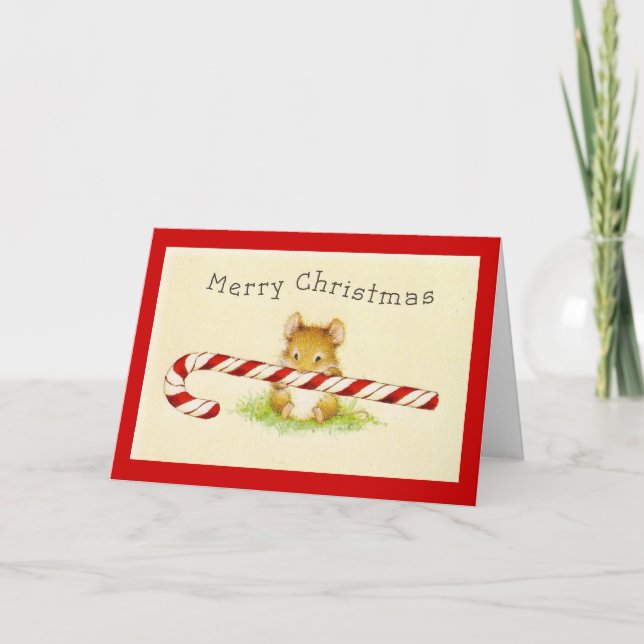 "Frohe Weihnachtsmäuse" Weihnachtsgrüßkarte Feiertagskarte (Vorderseite)