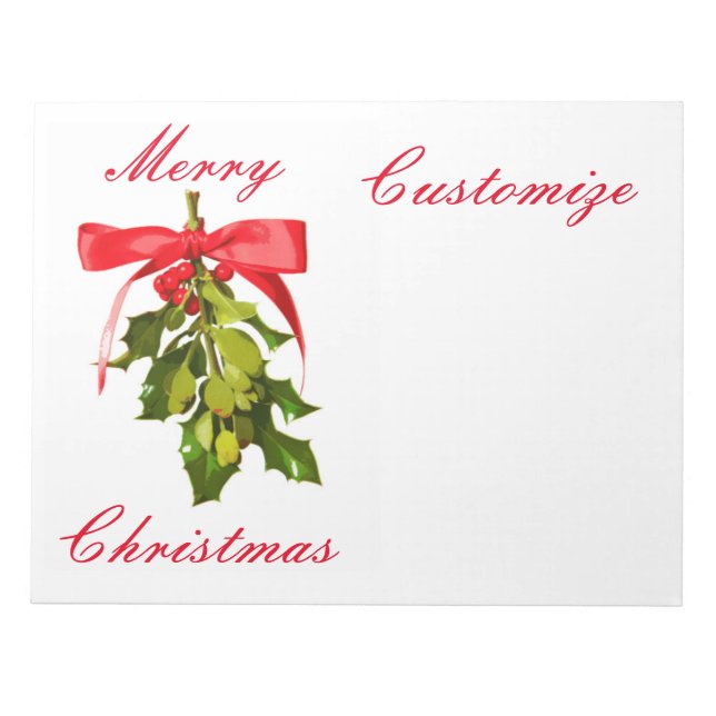 Frohe Weihnachtsmistletoe Notizblock (Vorderseite)