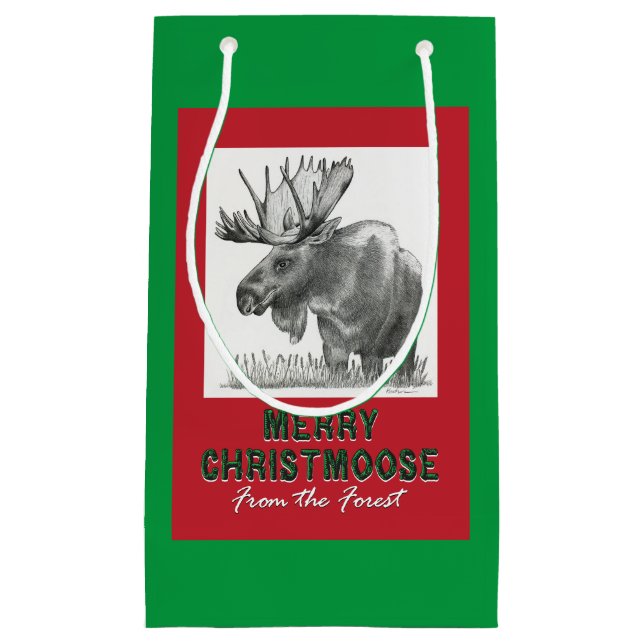 Frohe Weihnachtsmoose Kleine Geschenktüte (Vorderseite)