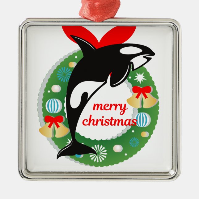 Frohe Weihnachtsmörder Silbernes Ornament (Vorne)
